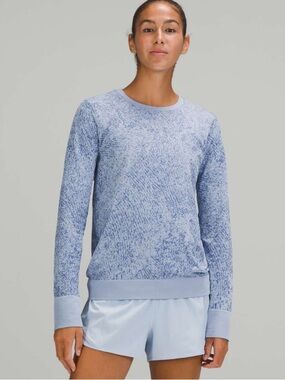 Lululemon Swiftly Breathe Long Sleeve Shirt Floral Fauna Blue Linen / Water Drop